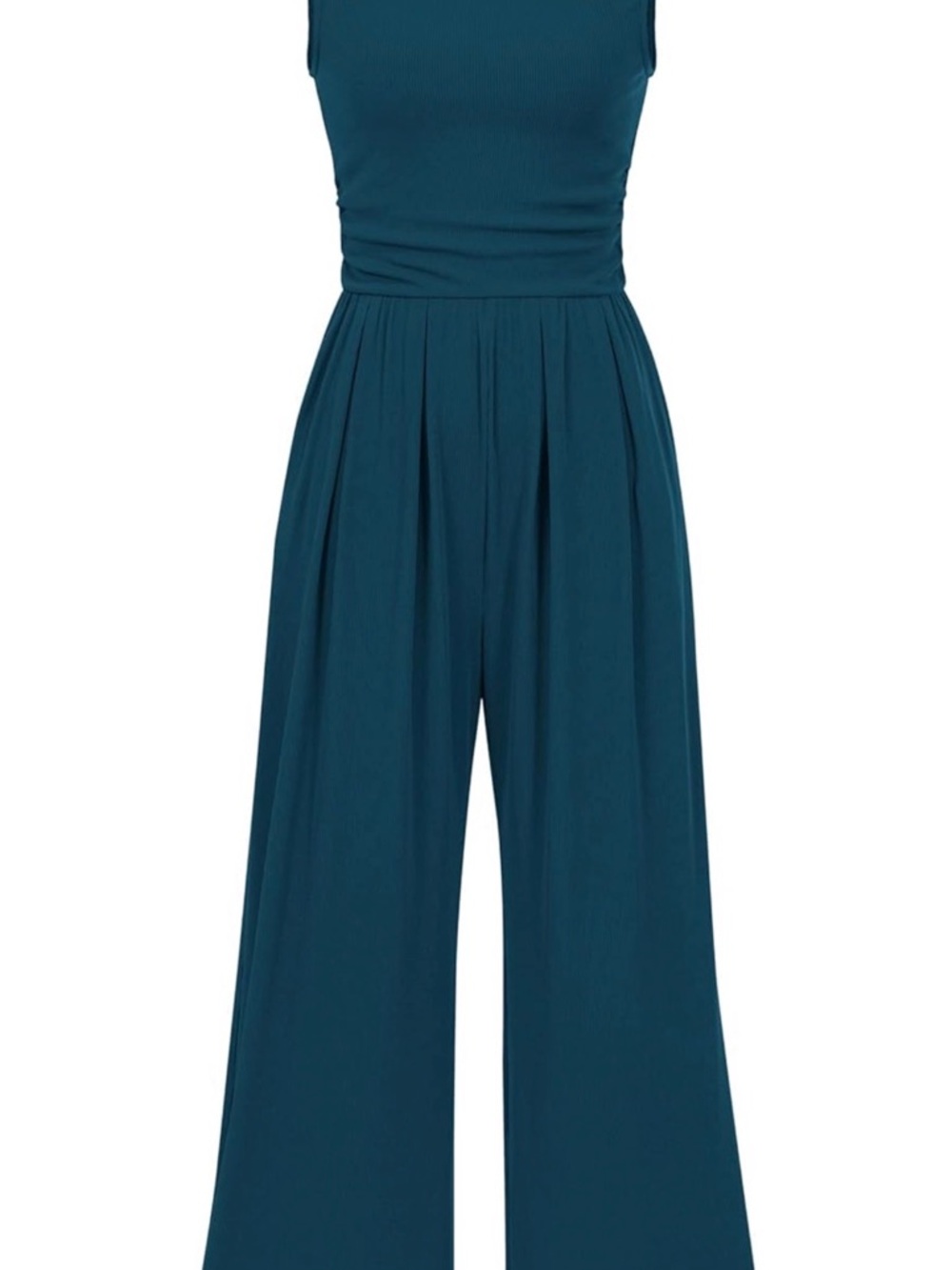 Sleeveless Wide-Leg Jumpsuit in Colour Lake Blue